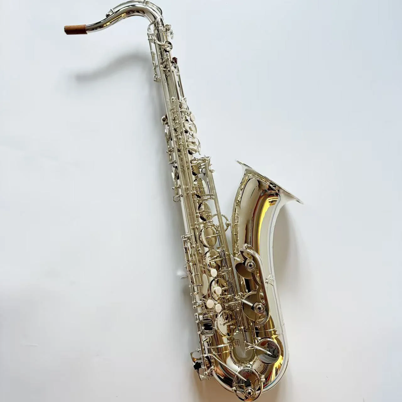 F# Key Professional Silver Plated Body and Key Tenor Saxophone