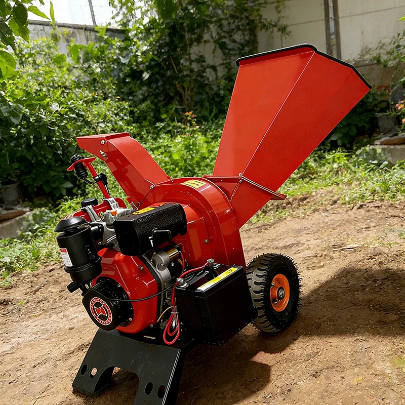 2025 Bestselling 50mm Diesel Wood Chipper Heavy Duty Garden Shredder Essential Wood Chip Machine for Forestry Farm