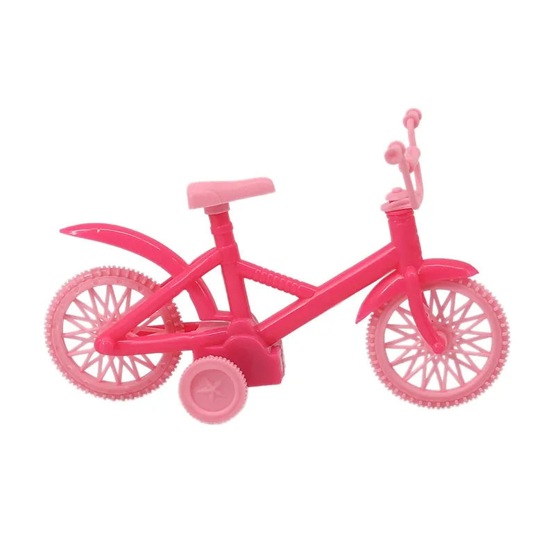 Mixed Style Miniature Doll Accessories Pink Green Plastic Bicycle Outdoor Sports Toys DollHouse Decor For Ken Doll Kids Toy Gift