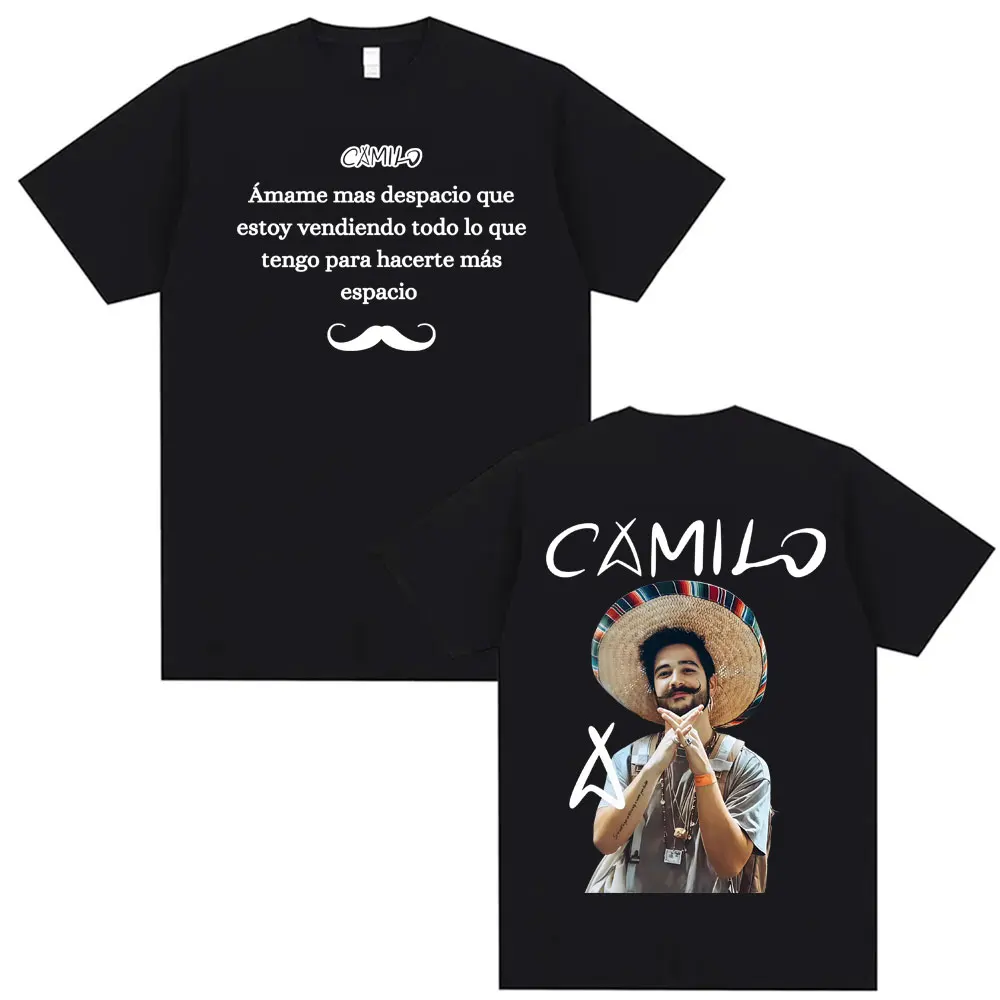 Camisetas de cantante Camilo Tribu Album Tour 2025 Merch para hombre y mujer, camiseta Vintage de alta calidad de los años 90, camiseta informal Harajuku de verano para hombre