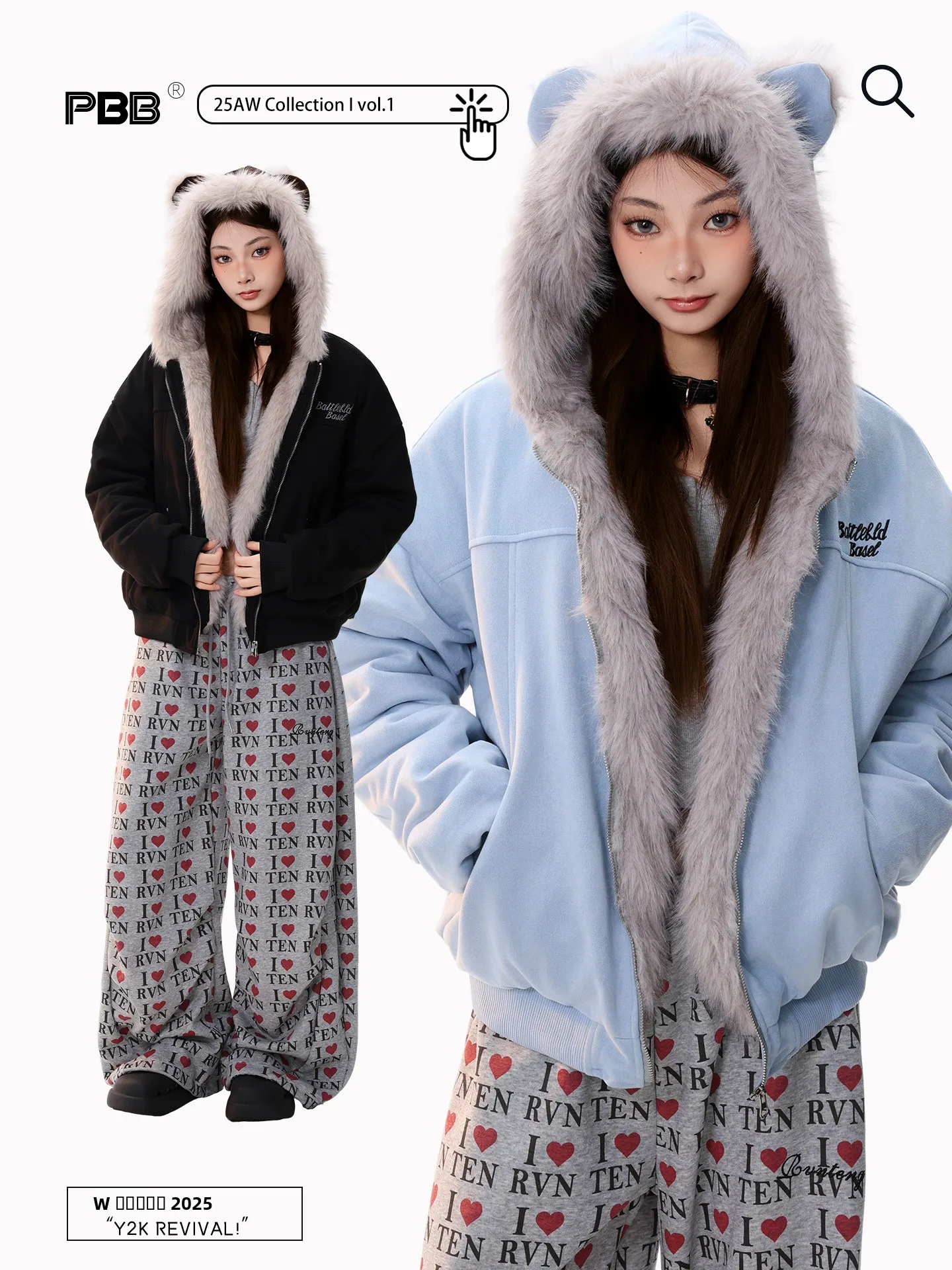 

PBB Suede Bear Ear Hooded Cotton Jaet Women's American Zipper Couple Mountain Eagle Cotton Coat Winter Thiened Street Sle