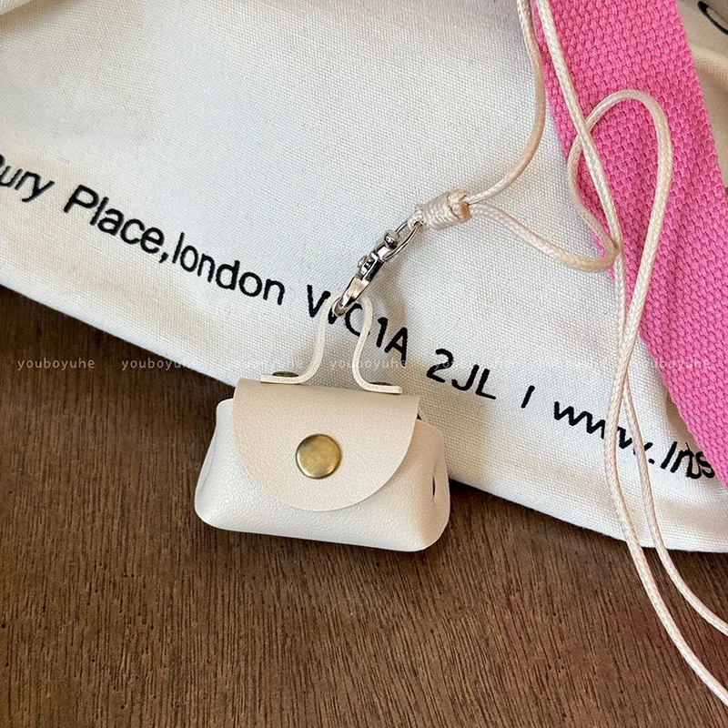 

Cute Leather Coin Bag 2026 New Arrival Hanging Leather Rope Earphone Protector Storage Bag Practical Gift For Women's Commute