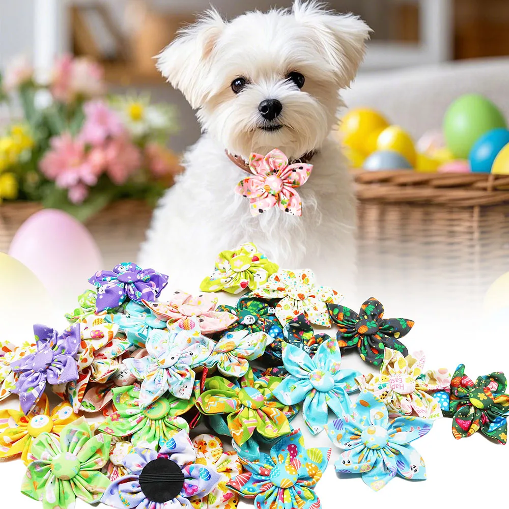 

30PCS Easter Pet Dog Bow Tie Remove Small Dog Cat Bowties For Collar Holiday Dogs Pets Grooming Products Dog Accessories