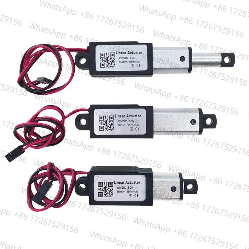 12V Micro Linear Actuator Motor Actuador Lineal 10/15/20/30mm Stroke for Remote Controls Robotics Home Automation 30/60/100/150N