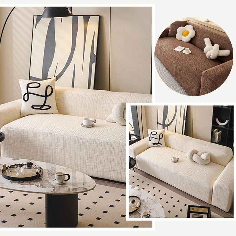 

2025 New Jacquard Sofa Slipcover Stretch Non-Slip 360° Cover Anti Cat Scratch Thickened Furniture Protector Full Set 1-5 Seater