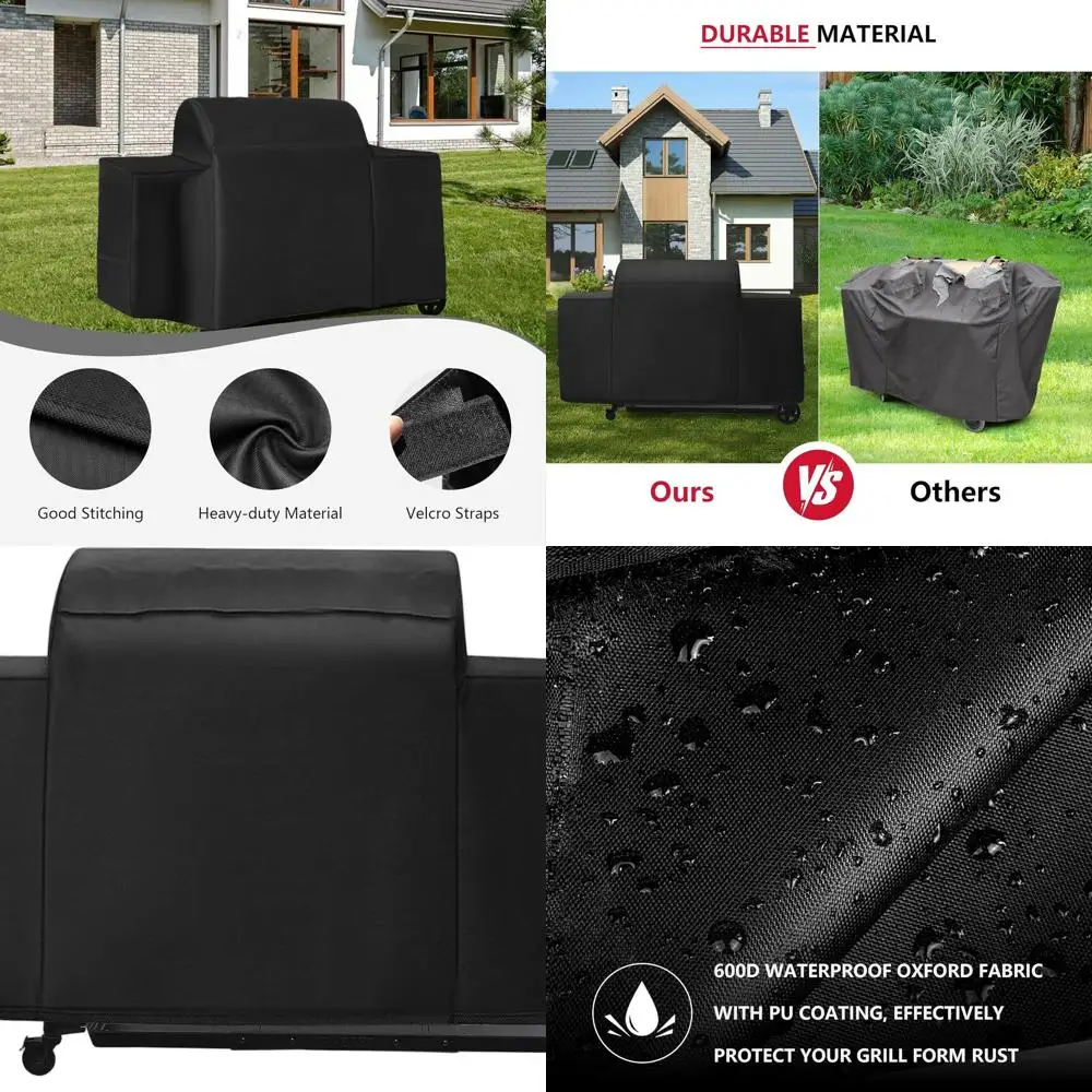 

Durable Water-Resistant Cover for Traeger Woodridge Pro & Elite Pellet Grills, BAC776 Weatherproof Grill Protector, Black