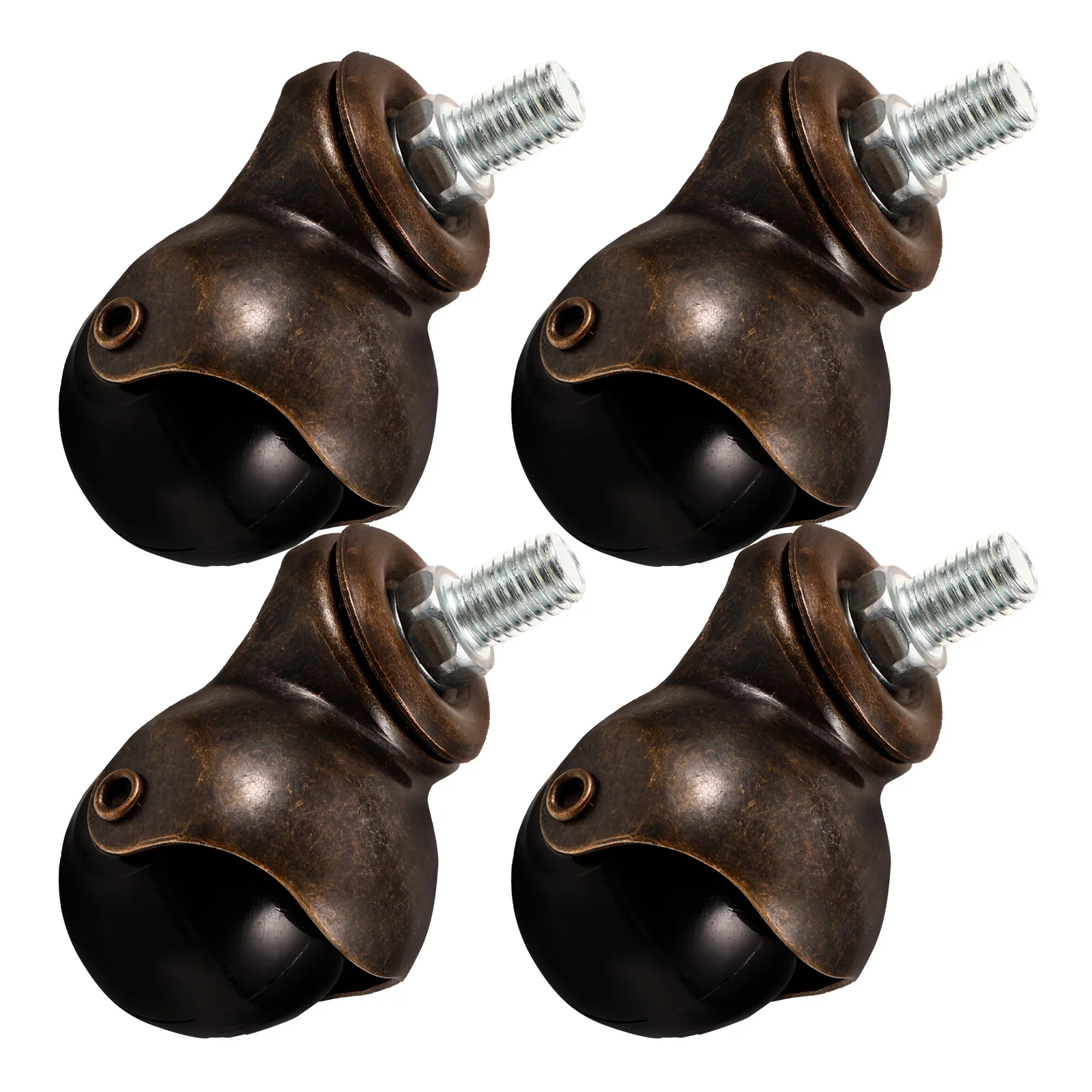 

4 Pcs 1 5 Inch Threaded Rod PP Ball Swivel Casters for Sofa Display Rack Handcart Replacement Chair Wheels Furniture Caster