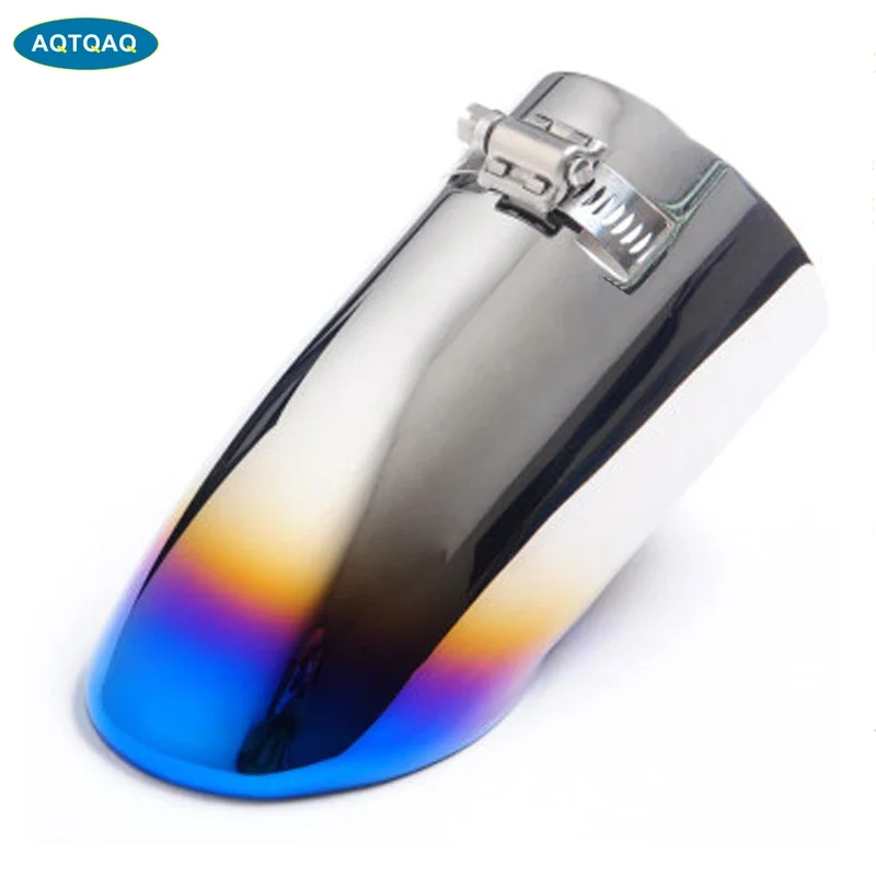 AQTQAQ 1Pcs Stainless Steel Grilled Blue Car Exhaust Pipe tip Tailpipe Muffler cover Car Modification Car styling for Ford Focus