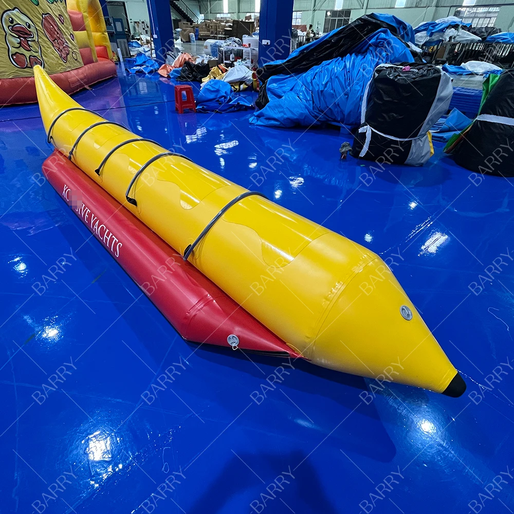 

Wholesale Price Water Sports 5 Person Pvc Yellow Inflatable Banana Boat Towable Fly Fish Banana Tube