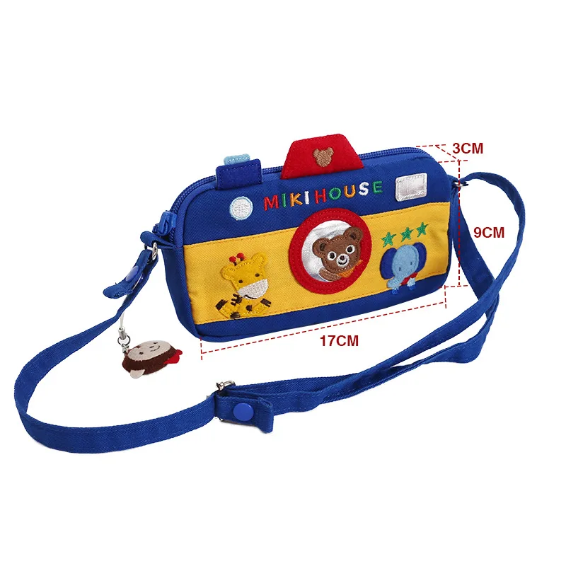 Zaini per bambini cartone animato giapponese simpatico coniglietto orso fotocamera Bus ricamo borsa a tracolla borse di tela zaino per bambini