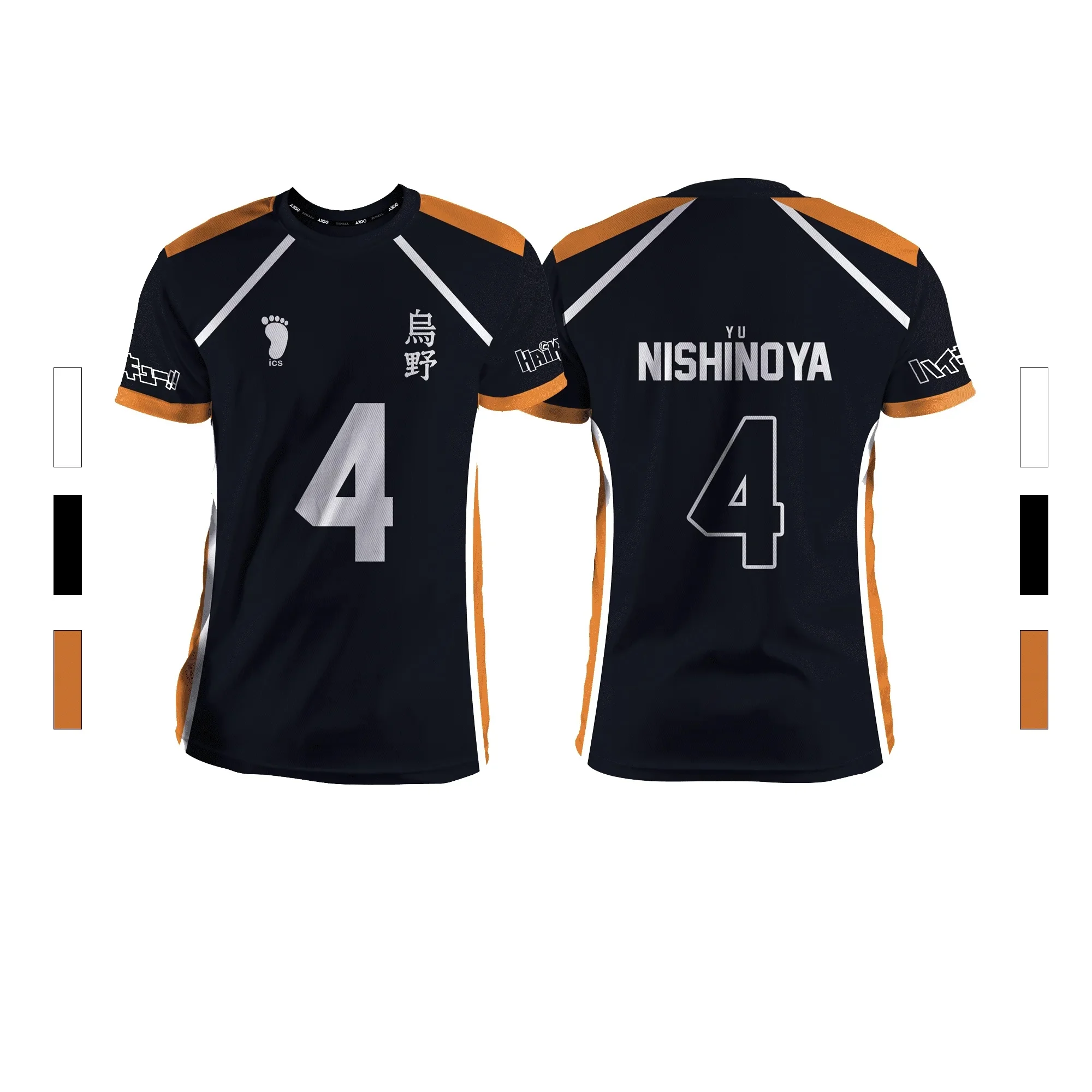 Haikyuu Karasuno High Nishinoya Yu  Sports T-shirt Anime Peripheral Breathable Casual Short-sleeve Top Unisex