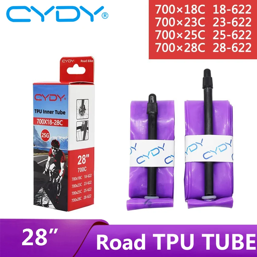 CYDY Ultralight Outdoors Road Bike TPU Bike Inner Tube 28''700x18C 23C 25C 28C Tire FV 45mm/65mm/85mm Tyre Cycling Penu 25G