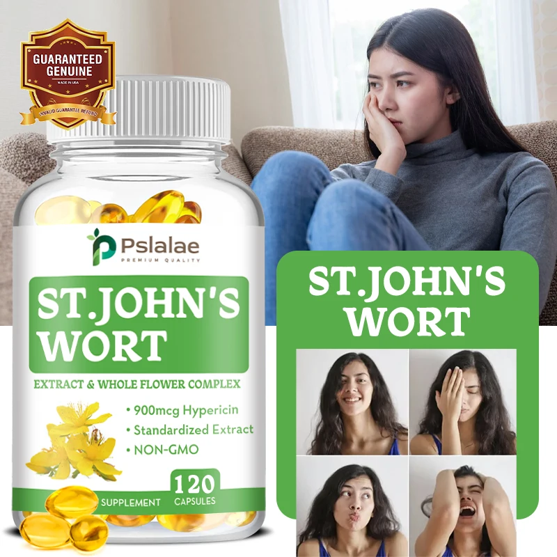 St. John's Wort Capsules - Reduce Anxiety, Positive Mood, For Deep Sleep, Boost Mental Health, Boosts Energy, Balance The Body