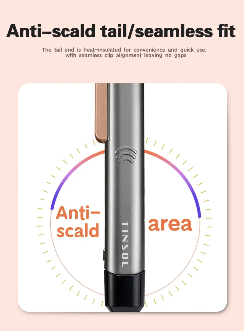 TINSOL 2-in-1 Professioneller Haarglätter Lockenstab, Negativ-Ionen-Conditioner mit LCD-Haarglätter mit breitem Panel – Detail 4