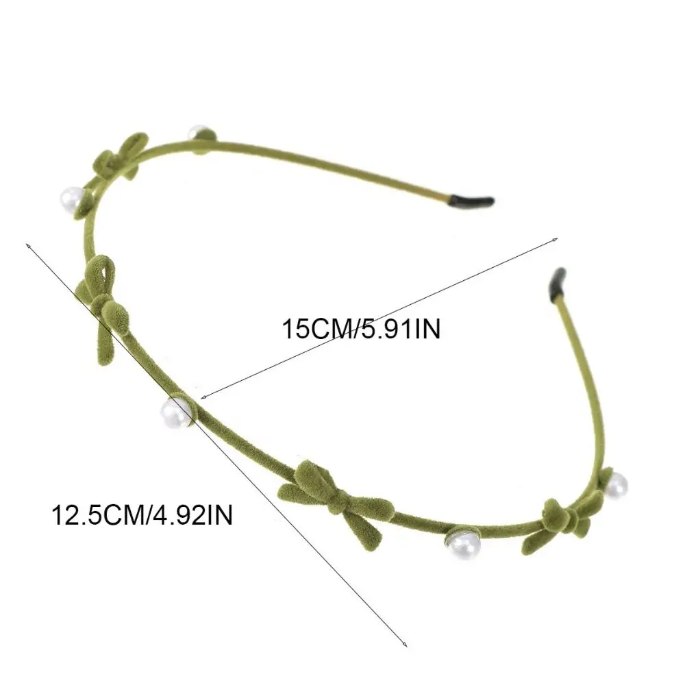 Prachtige parel strik haarband pluche legering bloem hoofdband fee dunne vrouwen haar hoepel meisjes