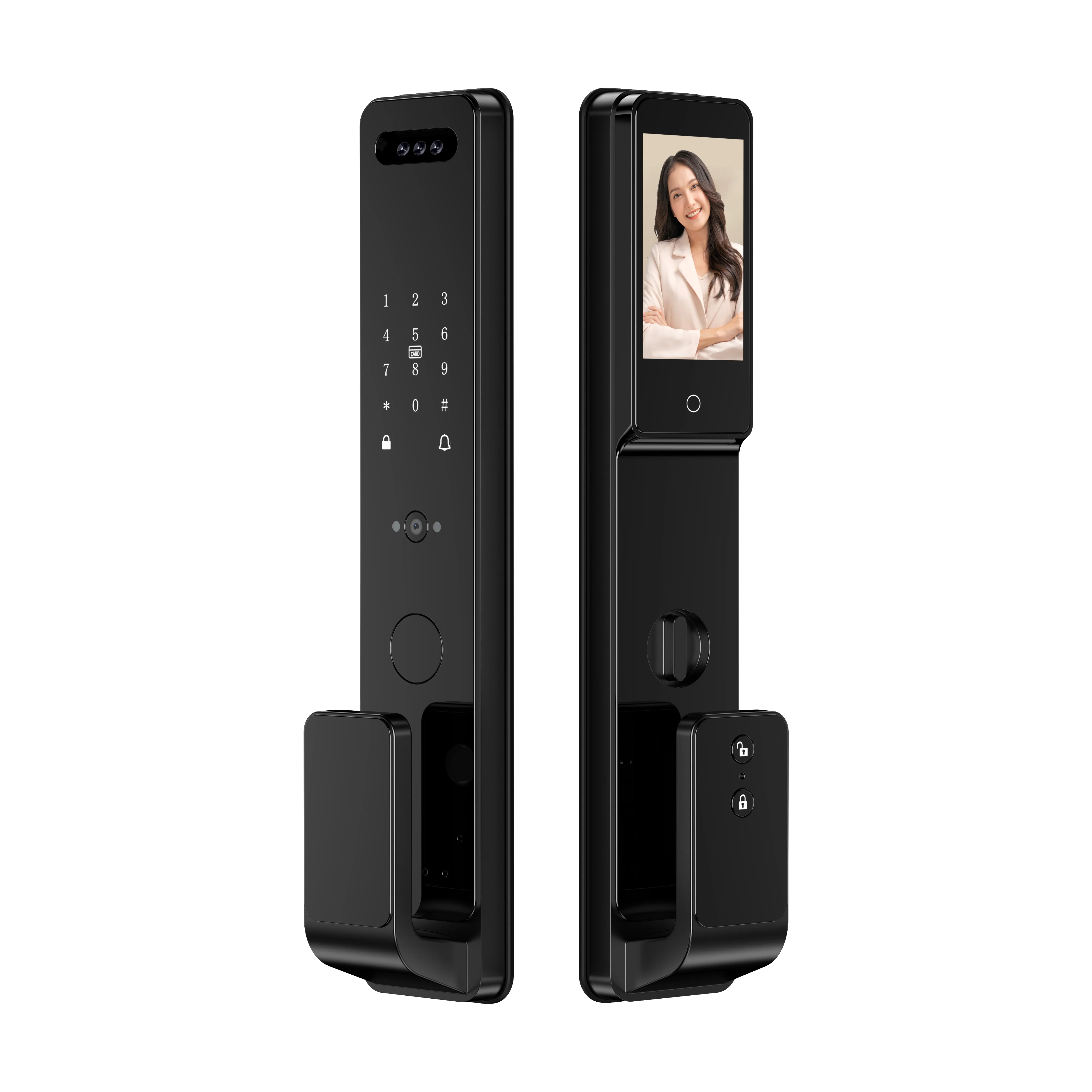 High-quality Tuya Smart Locks WiFi 3D Face Fingerprint Recognition Memory Card Front Door Anti-theft Smart Lock