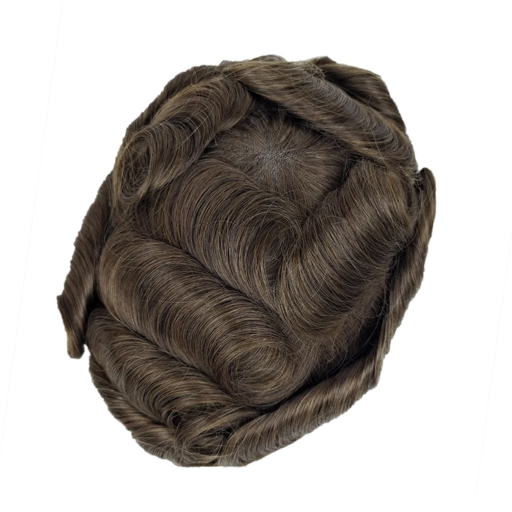 Toupet Full Lace pour homme, système de cheveux en dentelle suisse, pièce de cheveux humains européens, remplacement de cheveux pour homme, Wiltshire, nœuds bouclés