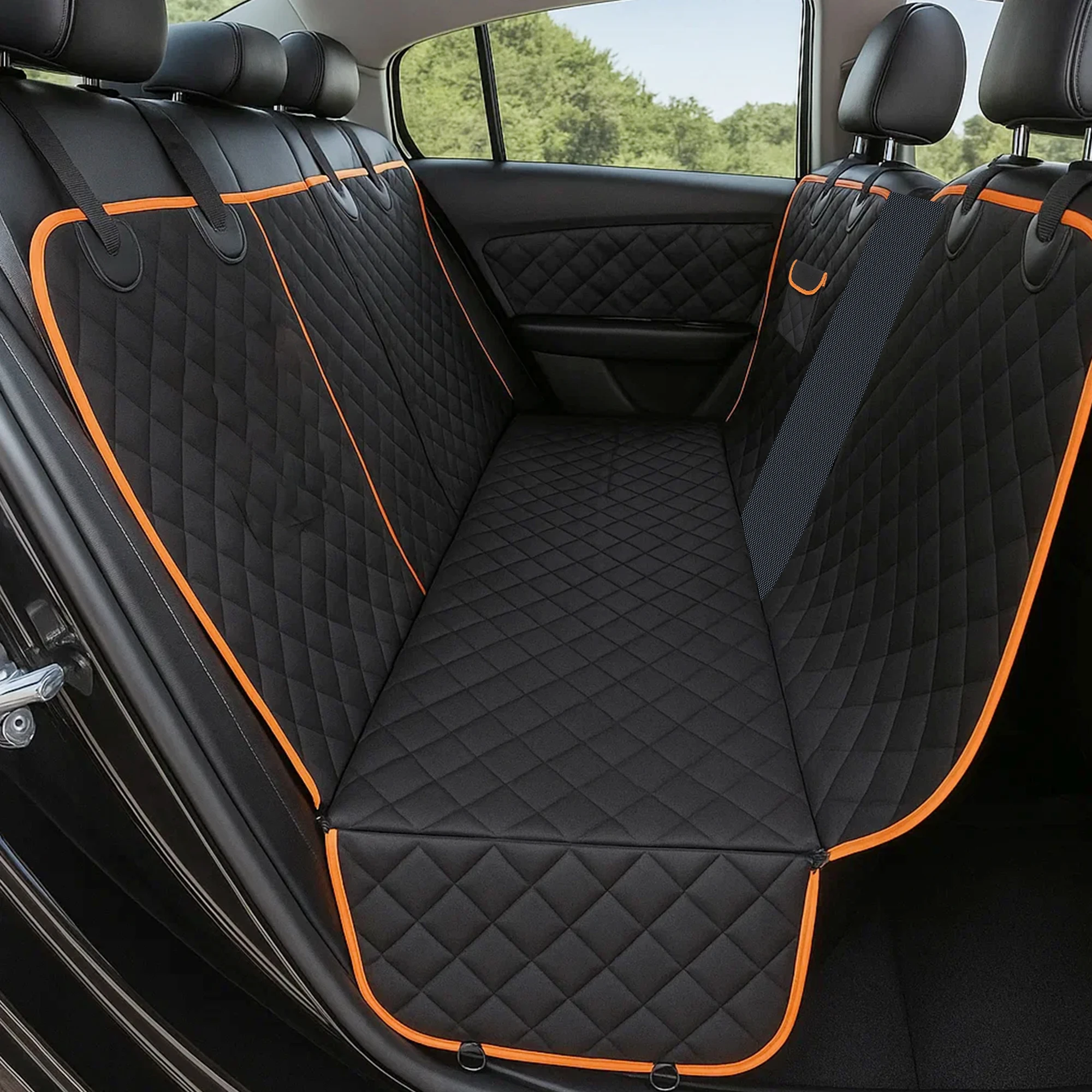 

Deli Dog Car Seat Cover, Waterproof Pet Hammock with Mesh Window, Nonslip Protector for Cars, Trucks & SUVs