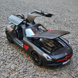 1:32 SLS Alloy Sports Car Model Diecasts Metal Vehicles Car Model High Simulation Sound and Light Collection Childrens Toys Gift