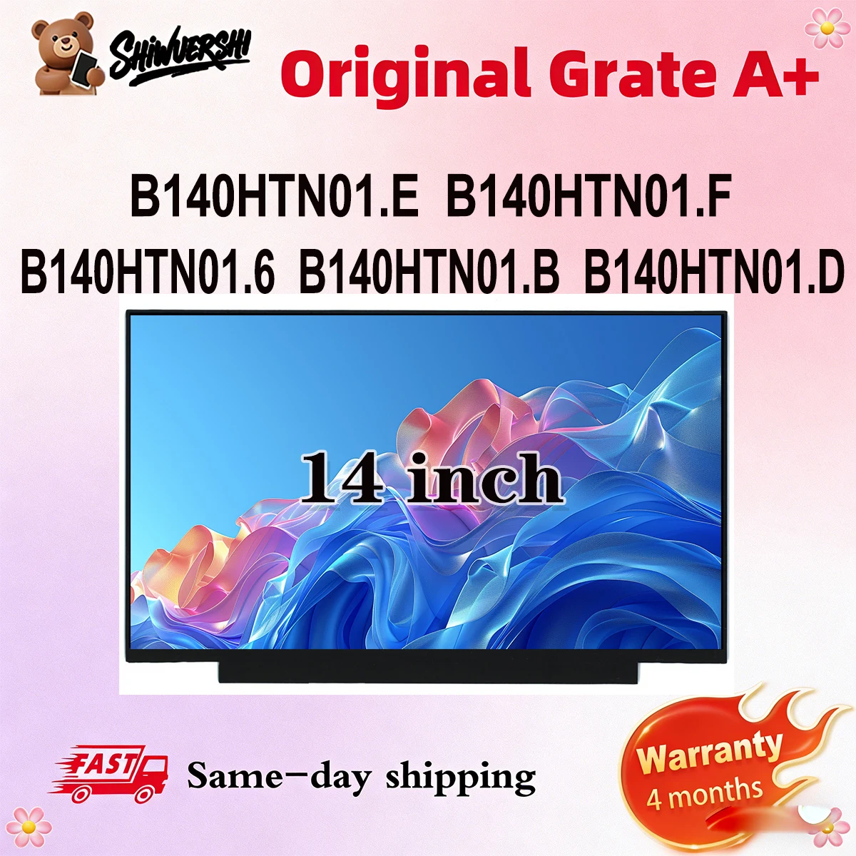 

Оригинальный новый A + 14-дюймовый тонкий ЖК-экран для ноутбука B140HTN01.6 B140HTN01.B B140HTN01.D B140HTN01.E B140HTN01.F
