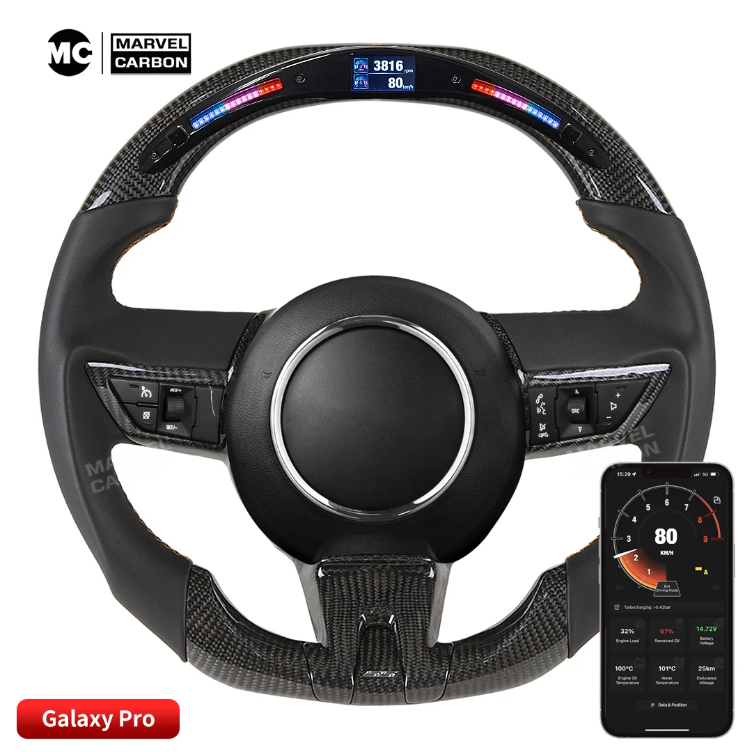 Real Carbon Fiber LED Performance Steering Wheel Display for Chevrolet Camaro - Compatible with 100% Authentic Material