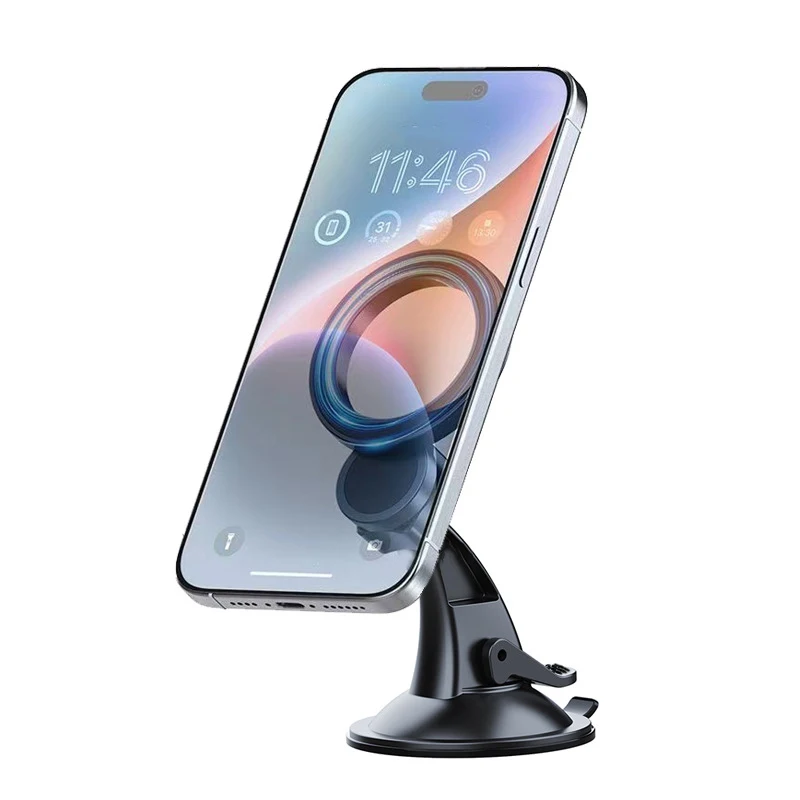 Magnetic Car Phone Holder, Strong Magnetic Adhesive Base, For Dashboard, Desk, GPS Navigation , One-Hand Operation Anti-Drop