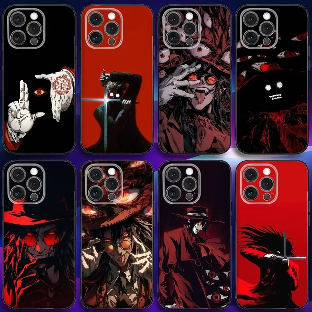 

H-HELLSING Comics Phone Case For iPhone 16e,16,15,14,13,12,11,Pro,X,XS,Max,XR,Plus,Mini Soft Black Cover