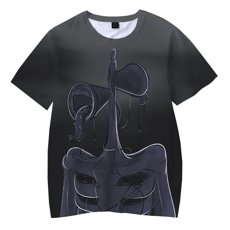 Camiseta casual de manga curta para meninos e meninas, camiseta de jogo de terror, streetwear Harajuku, top extragrande impressão 3D, nova moda