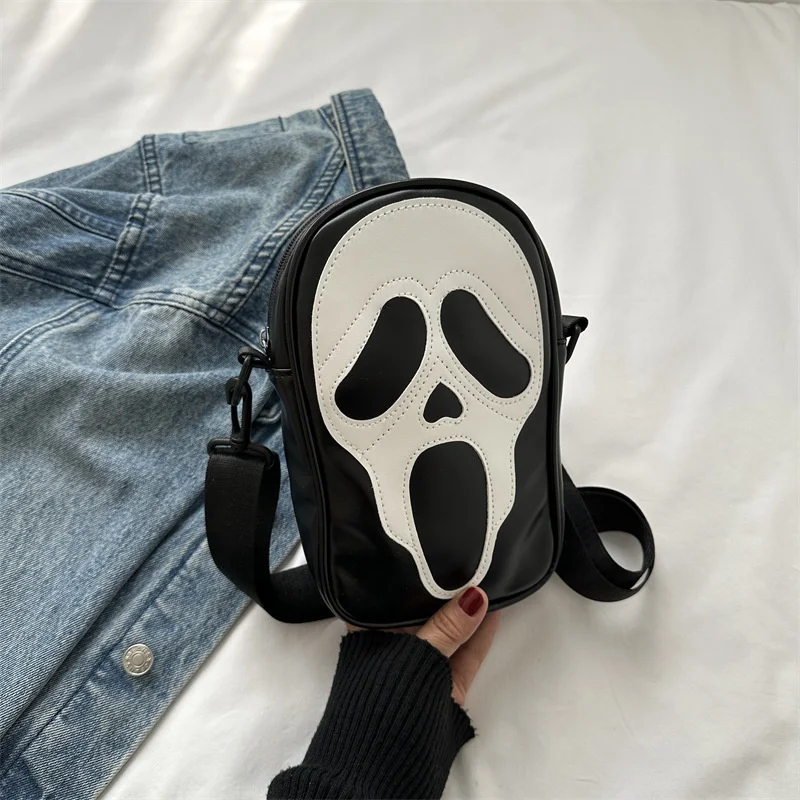 

Halloween Ghost Bag Novelty Skull Crossbody Bags Y2k Women Girls Punk Hiphop Horror Skeleton Shoulder Bag Funny Handbag Purses