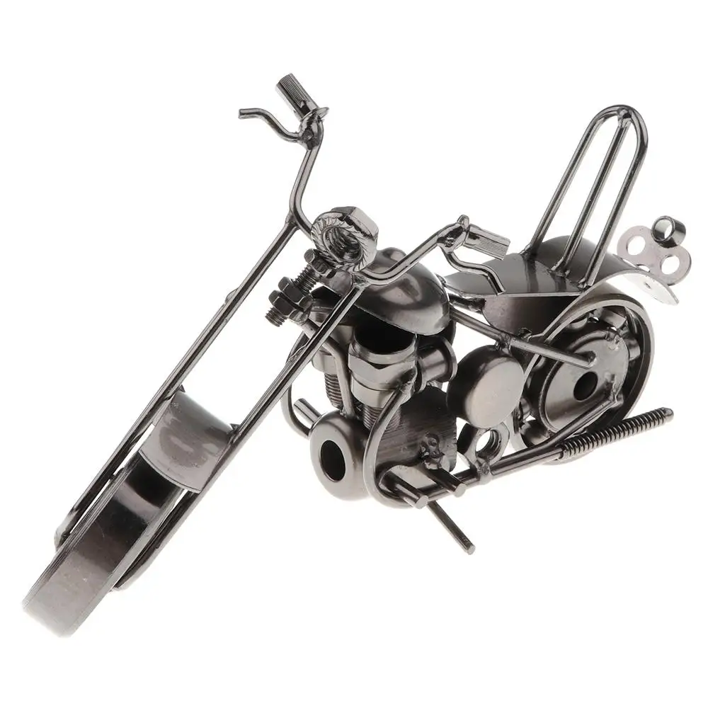 

Metal Motorcycle Sculpture Toy Delicate Iron Model Home Decor Collectible Ornament for Boys and Girls