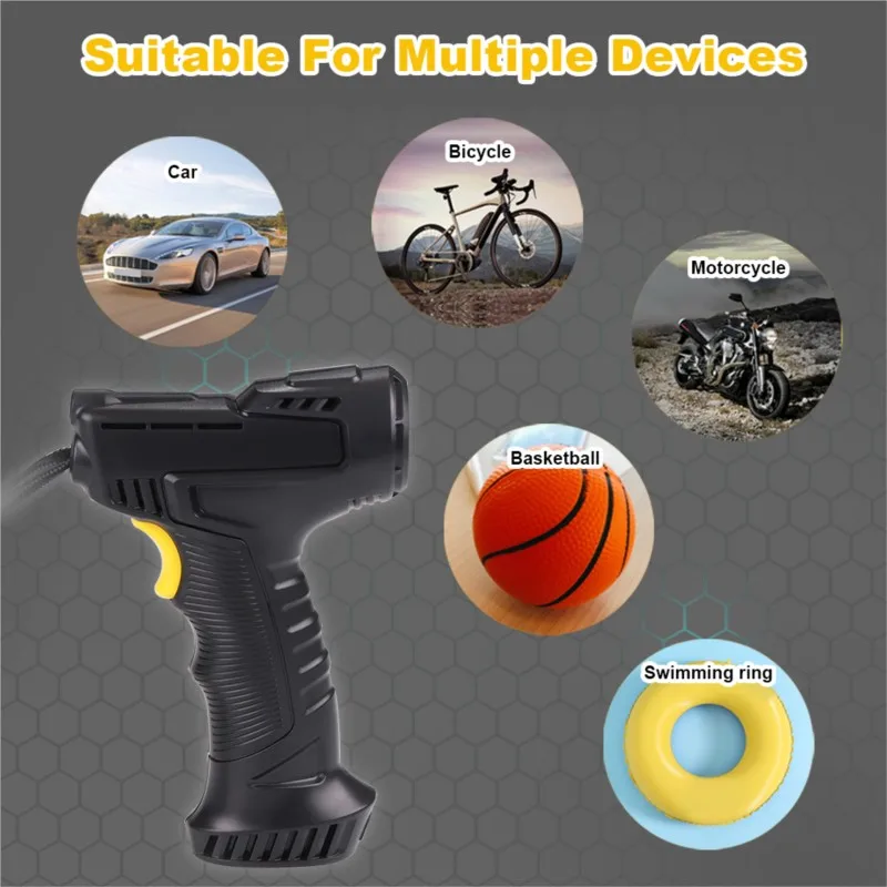 

Автомобильный воздушный насос, беспроводной/проводной электрический насос, портативный ручной воздушный насос 120 Вт, портативный насос для накачивания шин для автомобиля, велосипедного воздушного компрессора