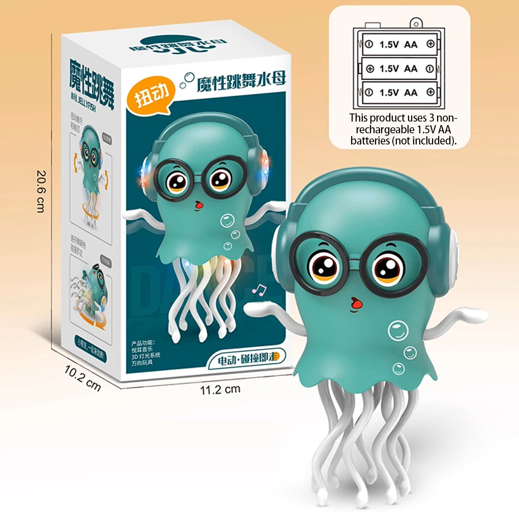 Cartoon Electric Dancing Octopus Baby Toy Crawling Walking   Automatic Obstacle Avoidance Dancing Jellyfish for Kids Toys