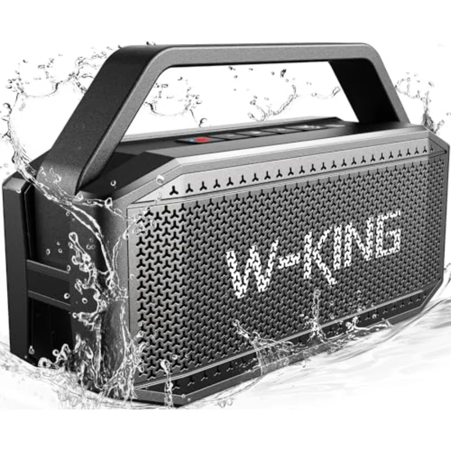 Caixa de Som Bluetooth Potente, 100W Máx. IPX6, Alto-falantes Portáteis para Exterior, Bluetooth Sem Fio/60W com Radiador de Graves Profundos/2 Subwoofers/2 Emparelhamentos