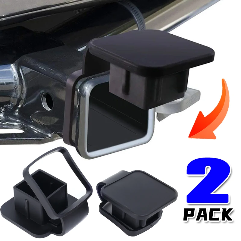 Car Plug Cover Hook Dust Plug Square Mouth Protective Cover for 2 Inch Receivers Towing Hitch Rubber Covers Auto Accessories