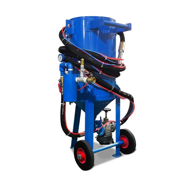 

Small mobile high pressure sandblasting machine for rust removal steel structure ship crane engraving sandblasting tank