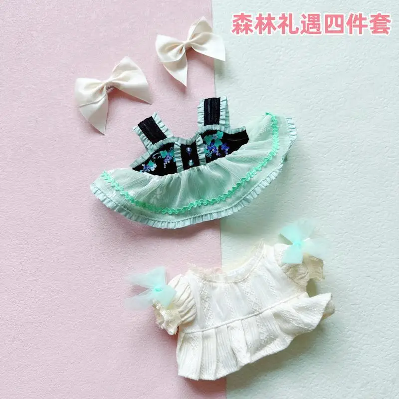 20cm Doll Clothes Lolita Maid Dress Up Outfit Stuffed Idol Dolls Toys Doll Accessories 20cm Dolls Changing Dressing Game Toys