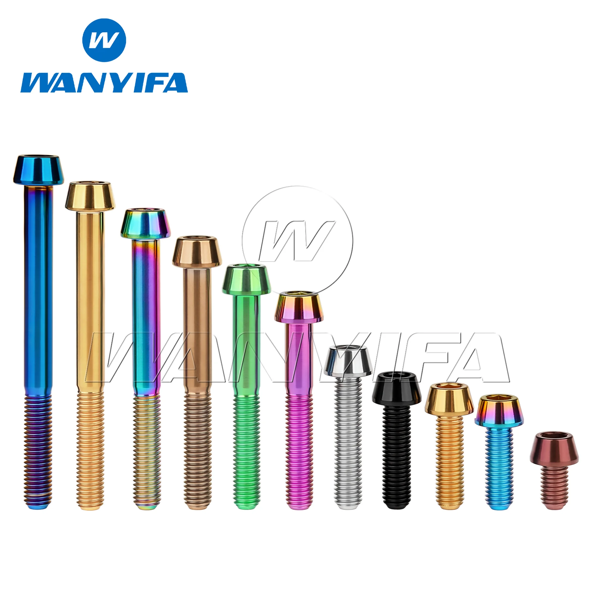 Wanyifa Titanium Bolt M10x55 60 70 80 85 90 100mm Taper Head Screw for Ducati Front Brake Caliper Motor Motorcycle Bolt