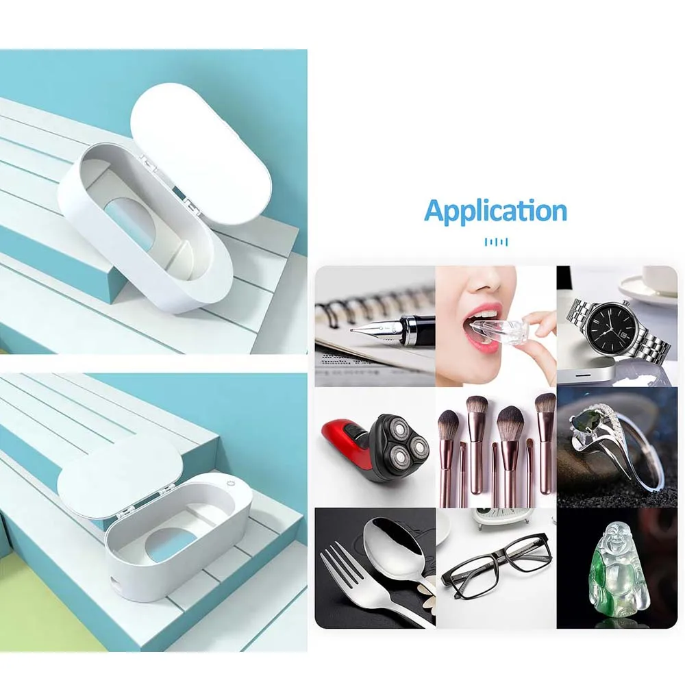 Facial tool Ultrasonic cleaner Ultrasonic cleaning makeup tools  Jewelry watch razor dentures glasses cleaning box