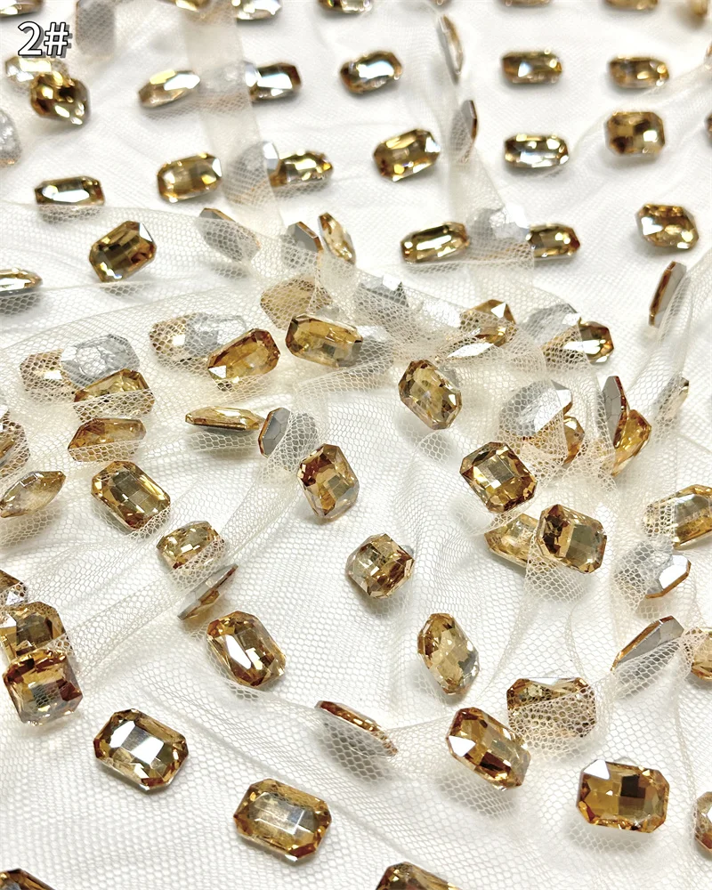 

Luxurious Nigerian Big Stones Lace Fabric 2026 High Quality French Embroidery African Lace Fabric For Wedding Sewing 10mm*14mm