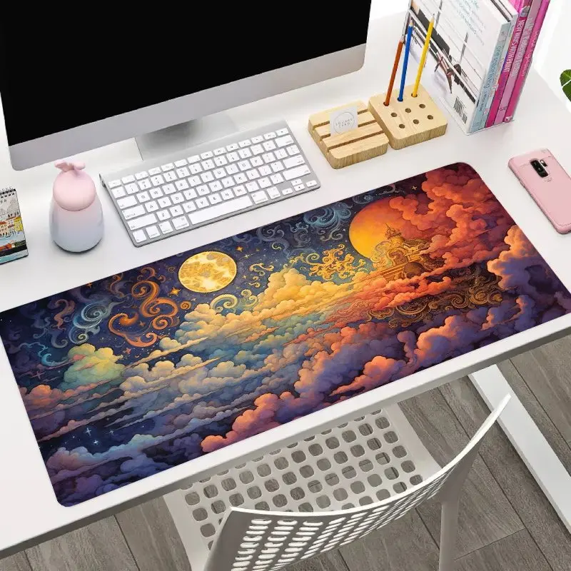 سحابة النفط اللوحة مسند الماوس حصيرة مكتبية كبيرة الألعاب الرياضة الإلكترونية مكتب لوحة المفاتيح الكمبيوتر عدم الانزلاق هدية لصديقها صديقة #3