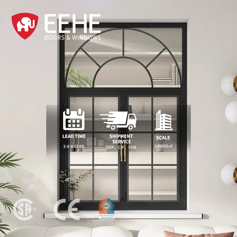 EEHE Fixed Glass Windows Aluminum NFRC Certified Soundproof Waterproof Double Glazed Casement Window