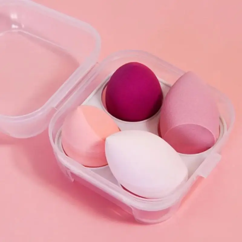 4pcs Beauty Egg Makeup Sponge Set Foundation Make Up Sponge With Egg Box Perfect For Face Cream Powder