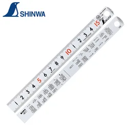 Japanese SHINWA Penguin High Precision JIS Industrial Grade Etching Stainless Steel Ruler Warping Head 1PCS