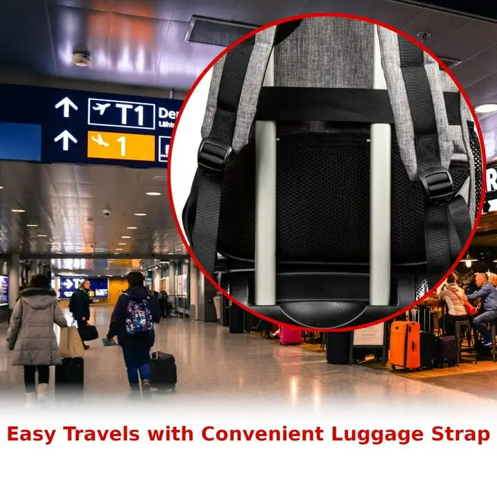 OPACK 15" Grey RFID-Safe Travel Laptop Backpack TSA-Friendly Unisex with USB Charging Port