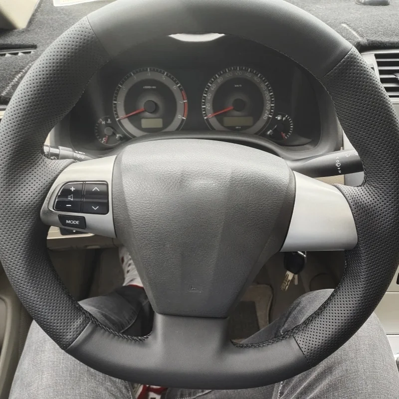 

Custom Car Steering Wheel Cover Comfy Genuine Leather For Toyota Corolla RAV4 2011-2013 Steering Wheel Braid Car Accessory