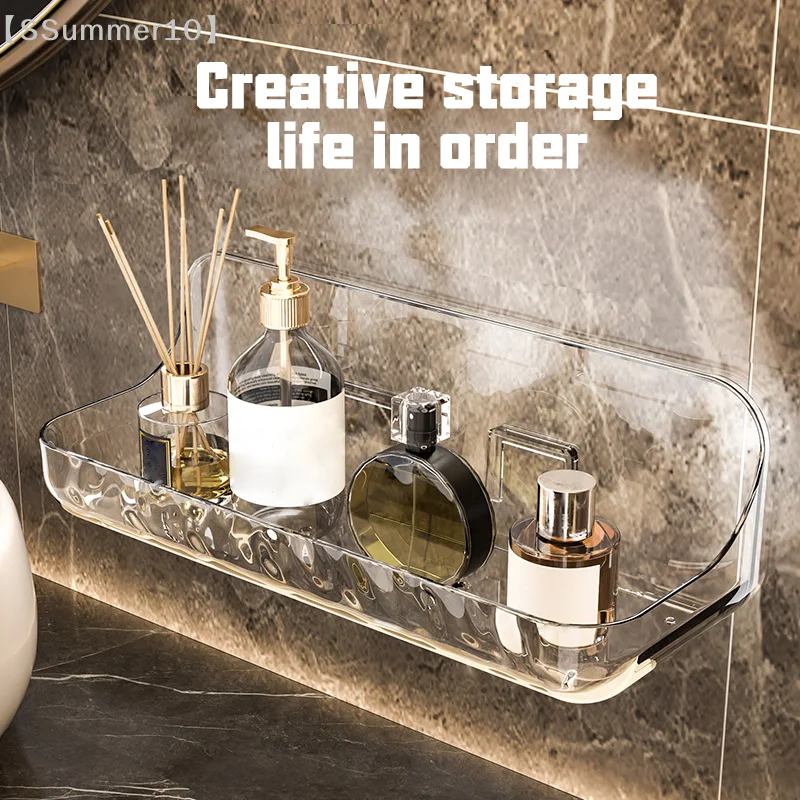 【SSummer10】No Drilling Wall Mounted Bathroom Makeup Rack - Kitchen Shelf Shampoo Shower Storage Organizer【SS】