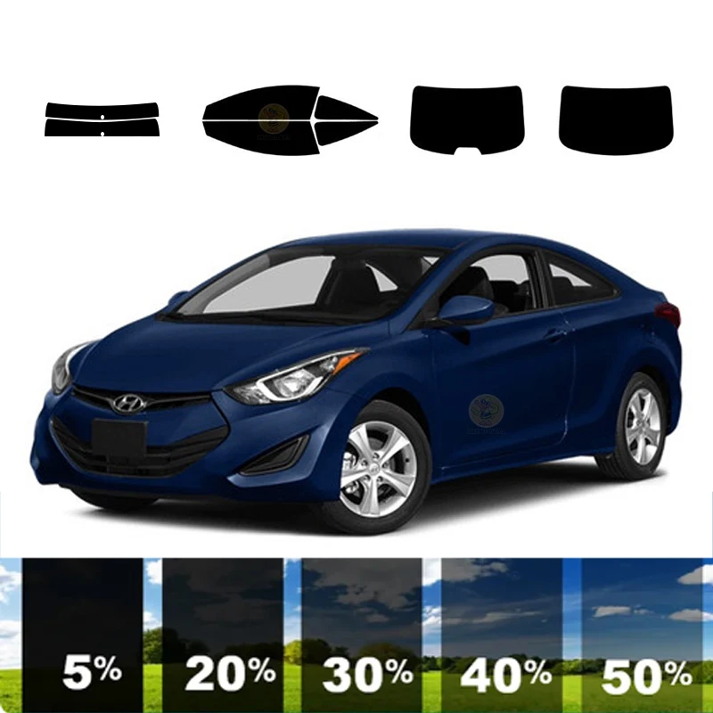 precut Removable Window Tint Film For Car 100% UVR 5%-70%VLT Heat Insulation Carbon ﻿For HYUNDAI ELANTRA 2 DR COUPE 2013-2016