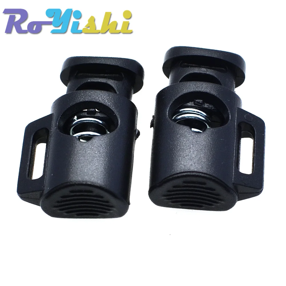 10 Pcs/Pack Cord Lock Cylinder Barrel Toggle Stopper Plastic Black 26.5mm*18mm*10mm