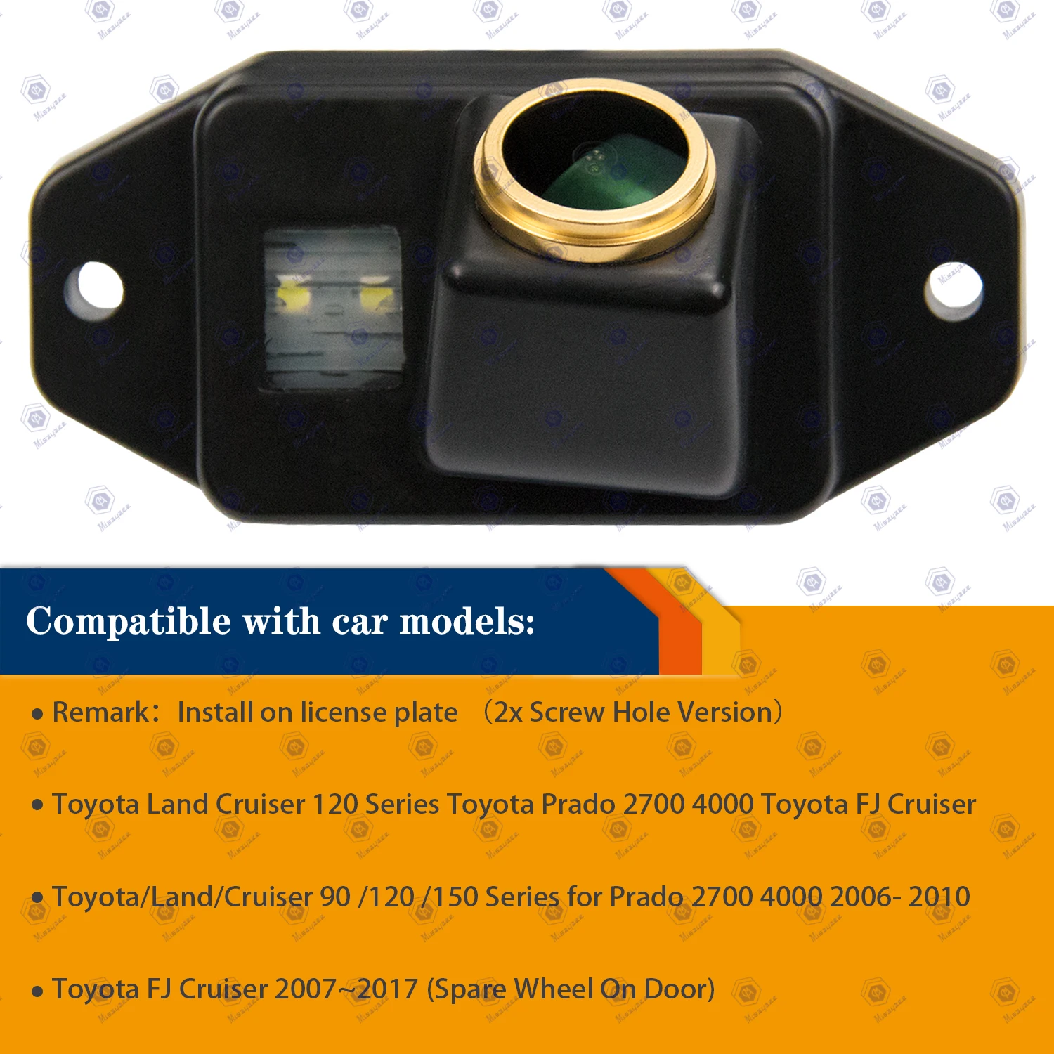 HD 1280*720P Rear View Night Vision Camera for Toyota Land Cruiser 120 LC Prado 2700 4000 Toyota FJ Cruiser 2002-2020，Waterproof