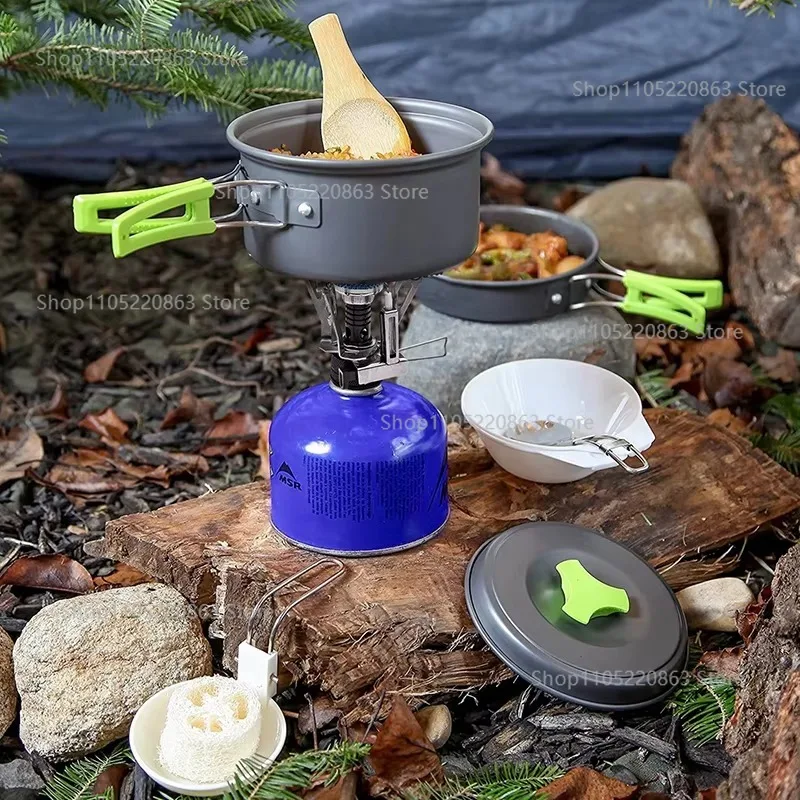 

Set pot combination portable pot set multi-person teapot non-stick pan camping picnic cookware